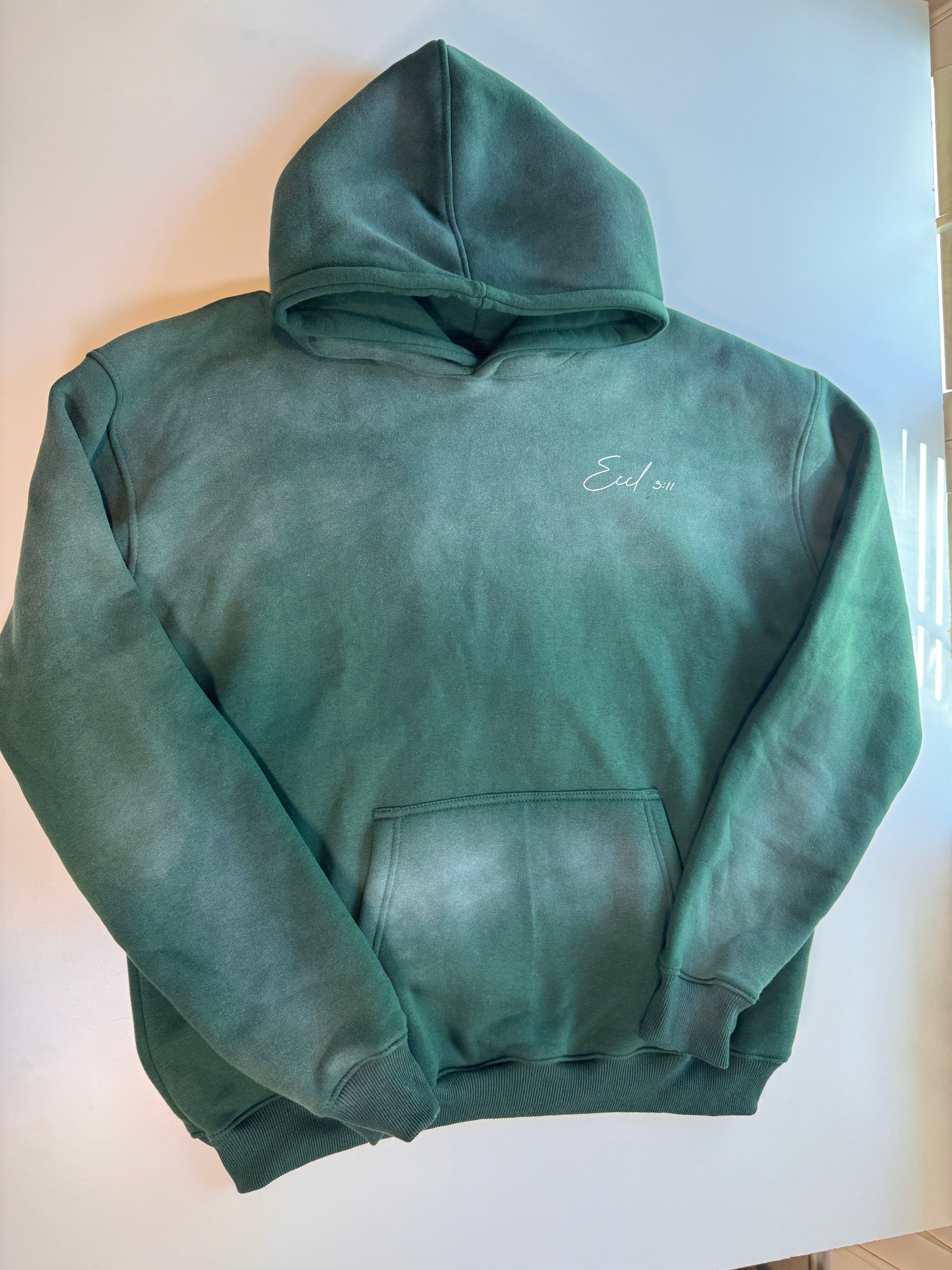 LOVED Hoodie, 14oz ultra-heavyweight mineral wash streetwear hoodie, oversized boxy fit, Great Works Clothing LOVED & SENT, Los Angeles (photo 3 of 6)