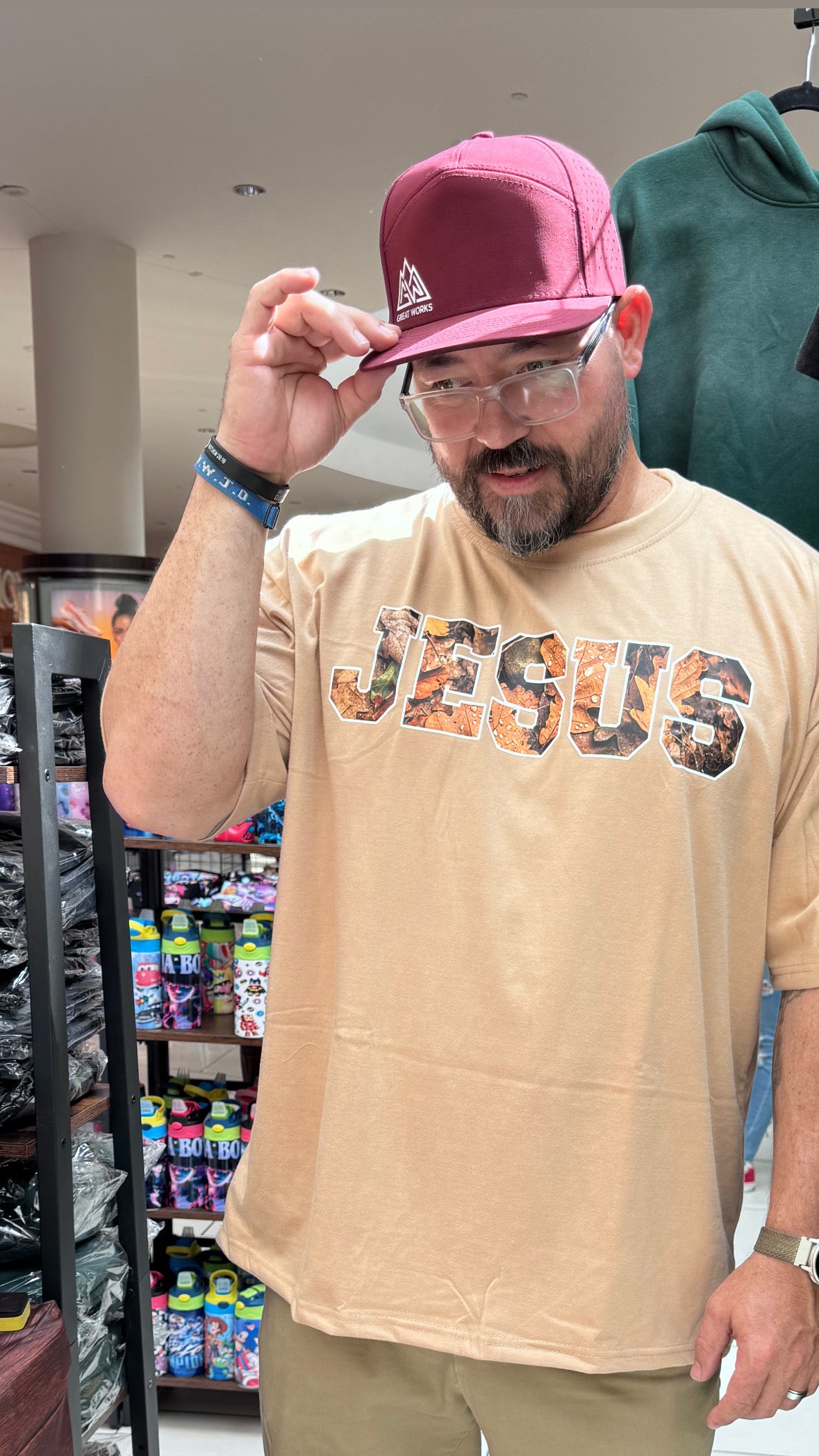 JESUS Boxy Cream Tee Premium Ultra Heavyweight