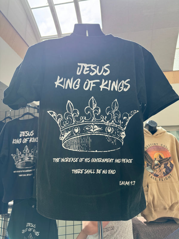 JESUS KING OF KINGS Boxy Mineral Wash Tee Premium Ultra Heavyweight