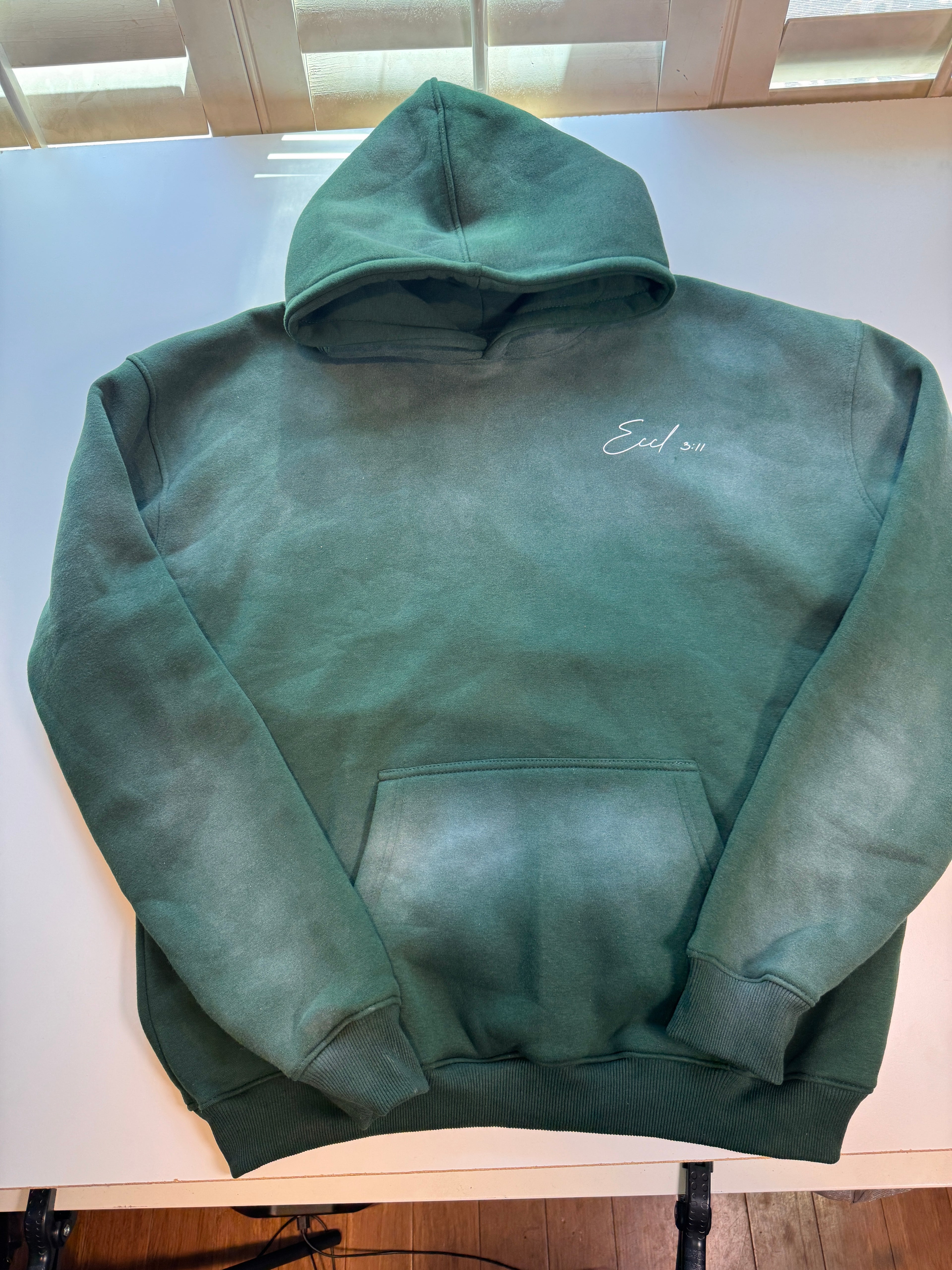 LOVED Hoodie, 14oz ultra-heavyweight mineral wash streetwear hoodie, oversized boxy fit, Great Works Clothing LOVED & SENT, Los Angeles (photo 2 of 6)