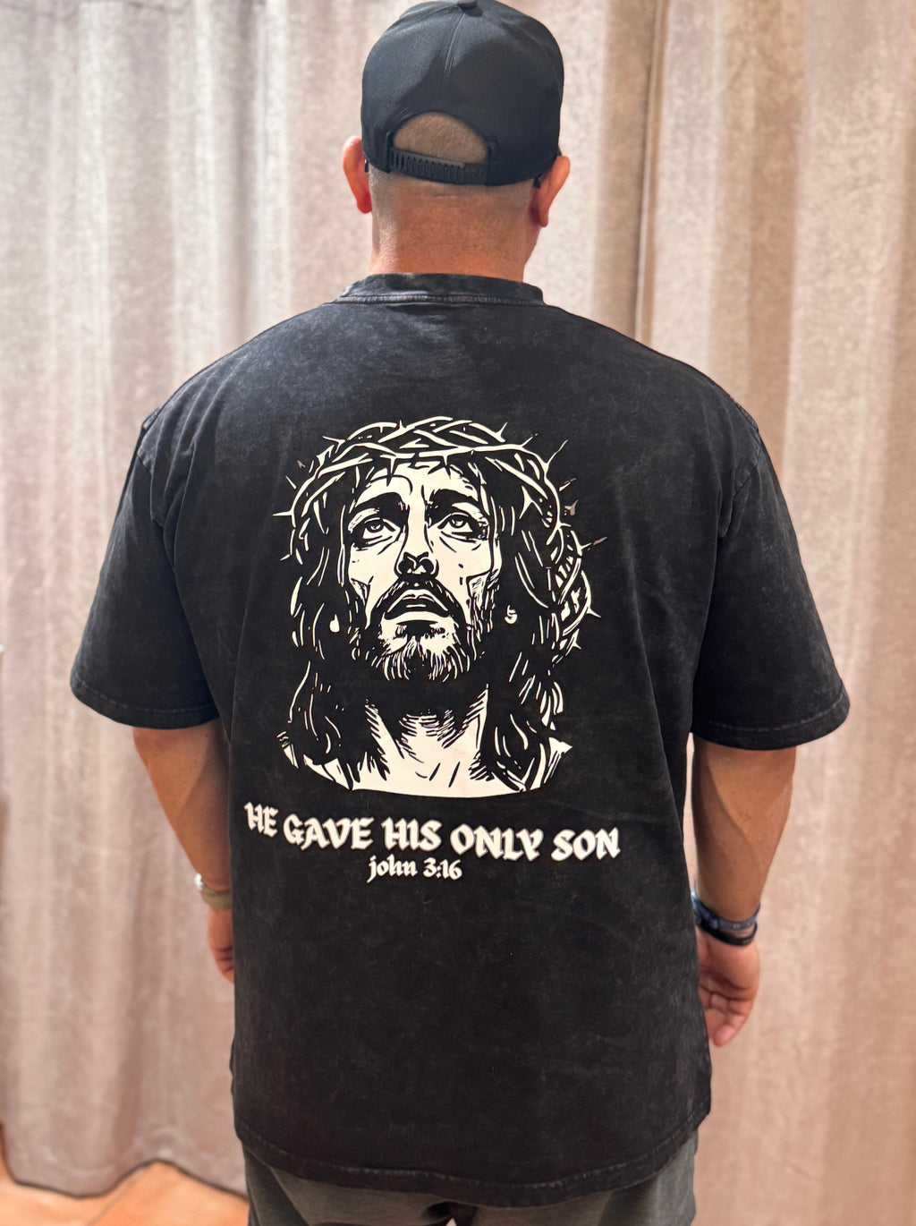 FOR GOD SO LOVED Boxy Mineral Wash Tee Premium Heavyweight