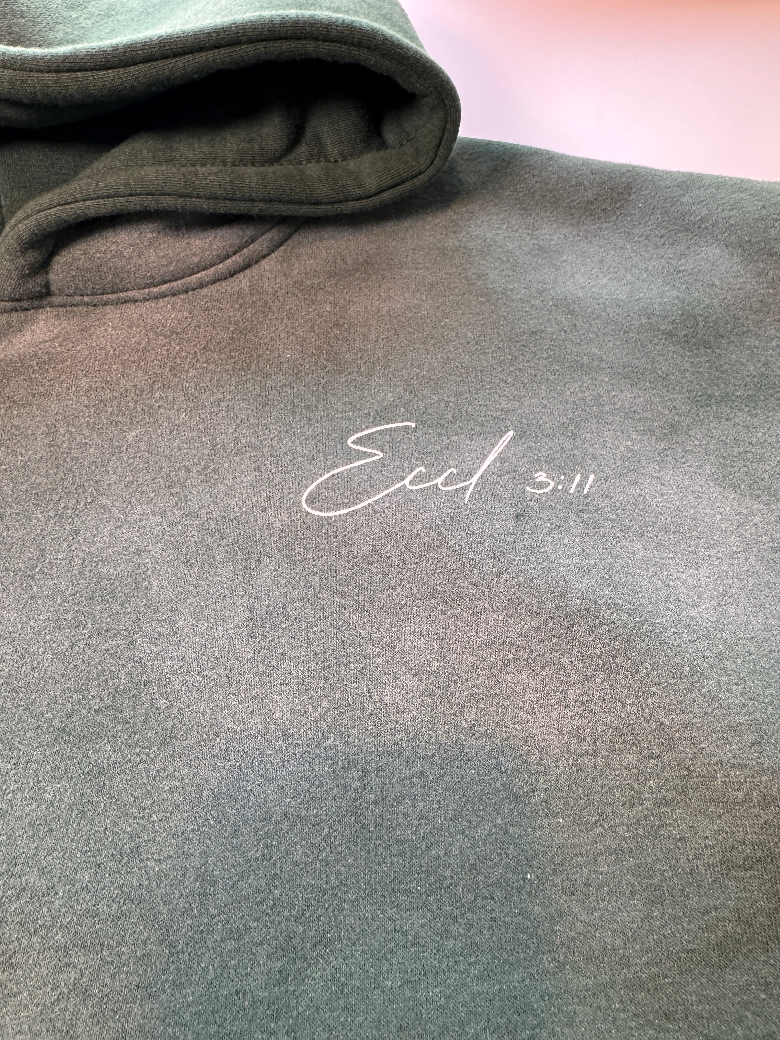 LOVED Hoodie, 14oz ultra-heavyweight mineral wash streetwear hoodie, oversized boxy fit, Great Works Clothing LOVED & SENT, Los Angeles (photo 4 of 6)