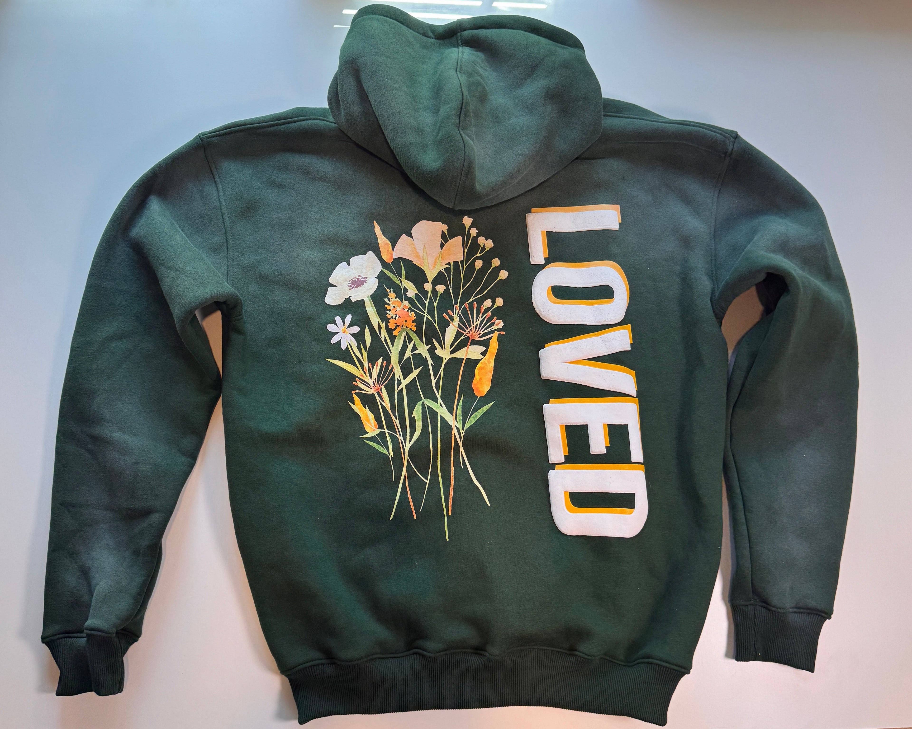 LOVED Hoodie, 14oz ultra-heavyweight mineral wash streetwear hoodie, oversized boxy fit, Great Works Clothing LOVED & SENT, Los Angeles (photo 1 of 6)