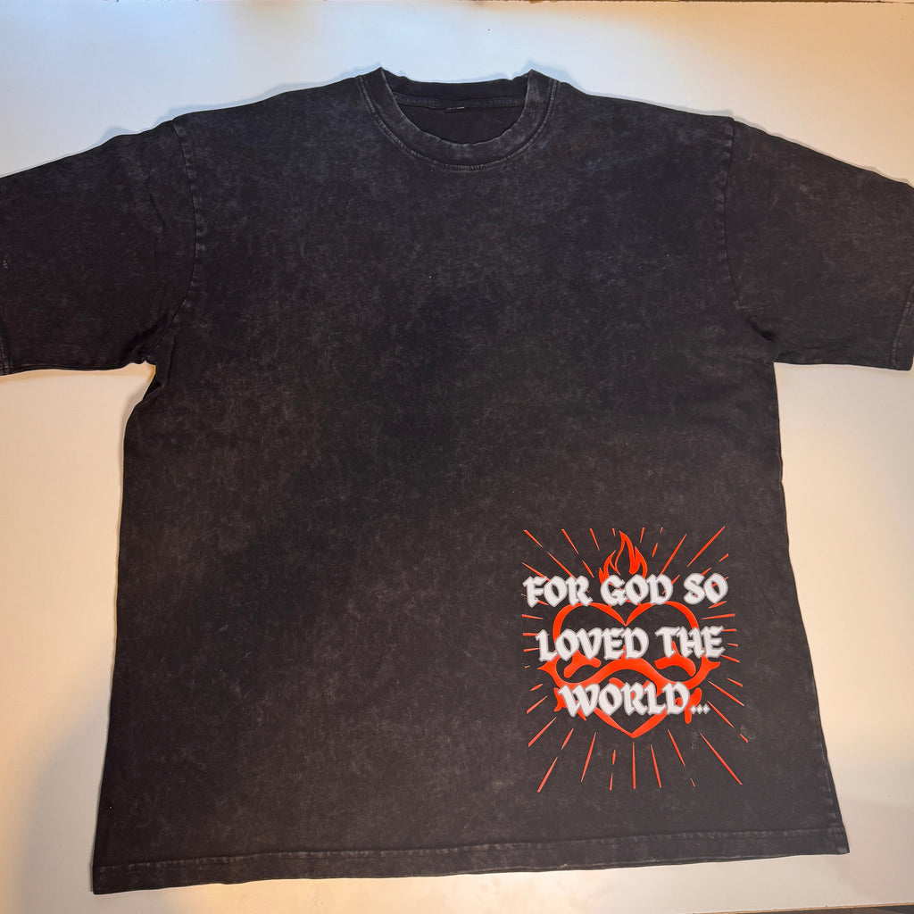 FOR GOD SO LOVED Boxy Mineral Wash Tee Premium Heavyweight