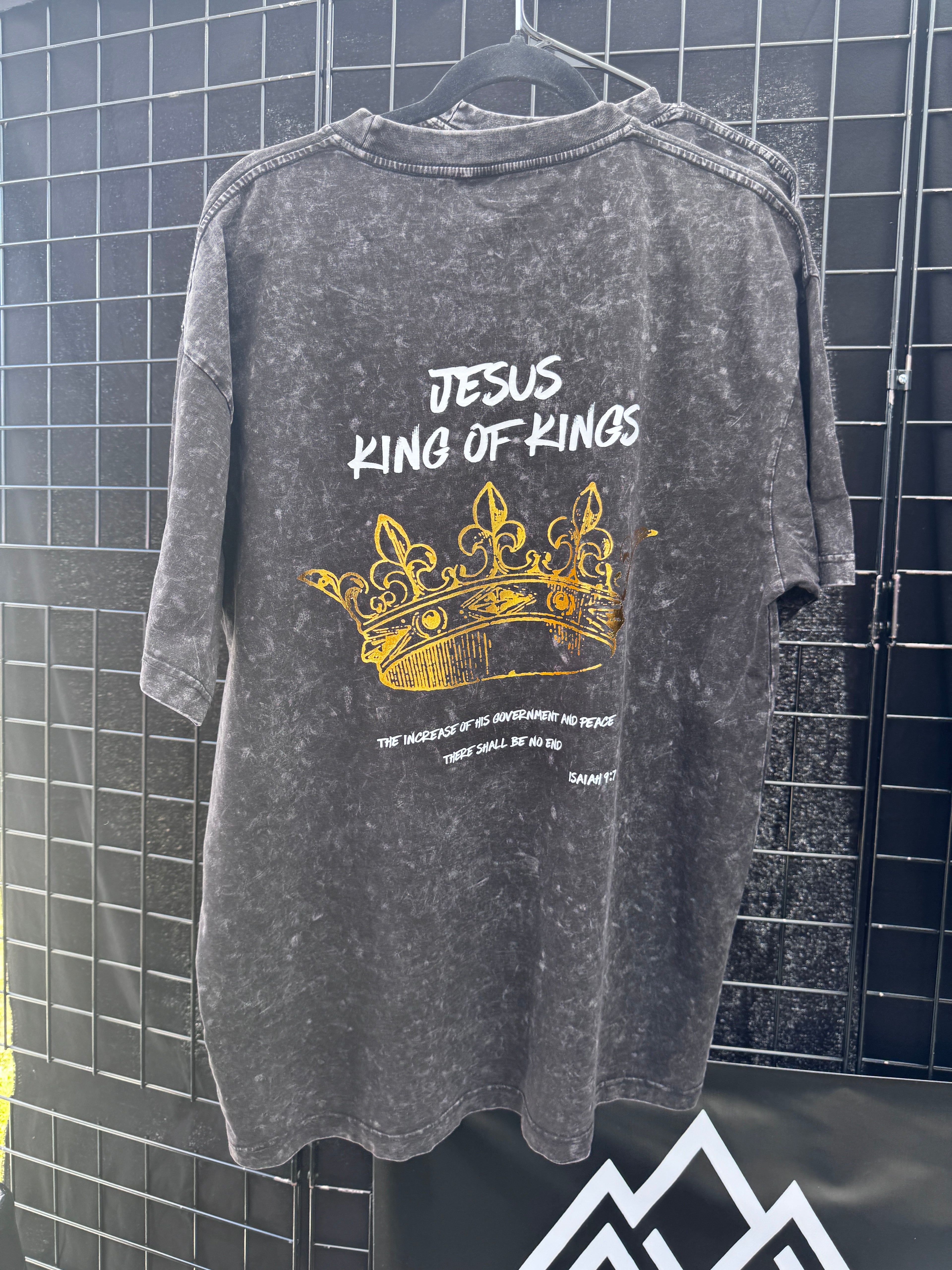 JESUS KING OF KINGS Gold Foil Crown Mineral Wash Tee