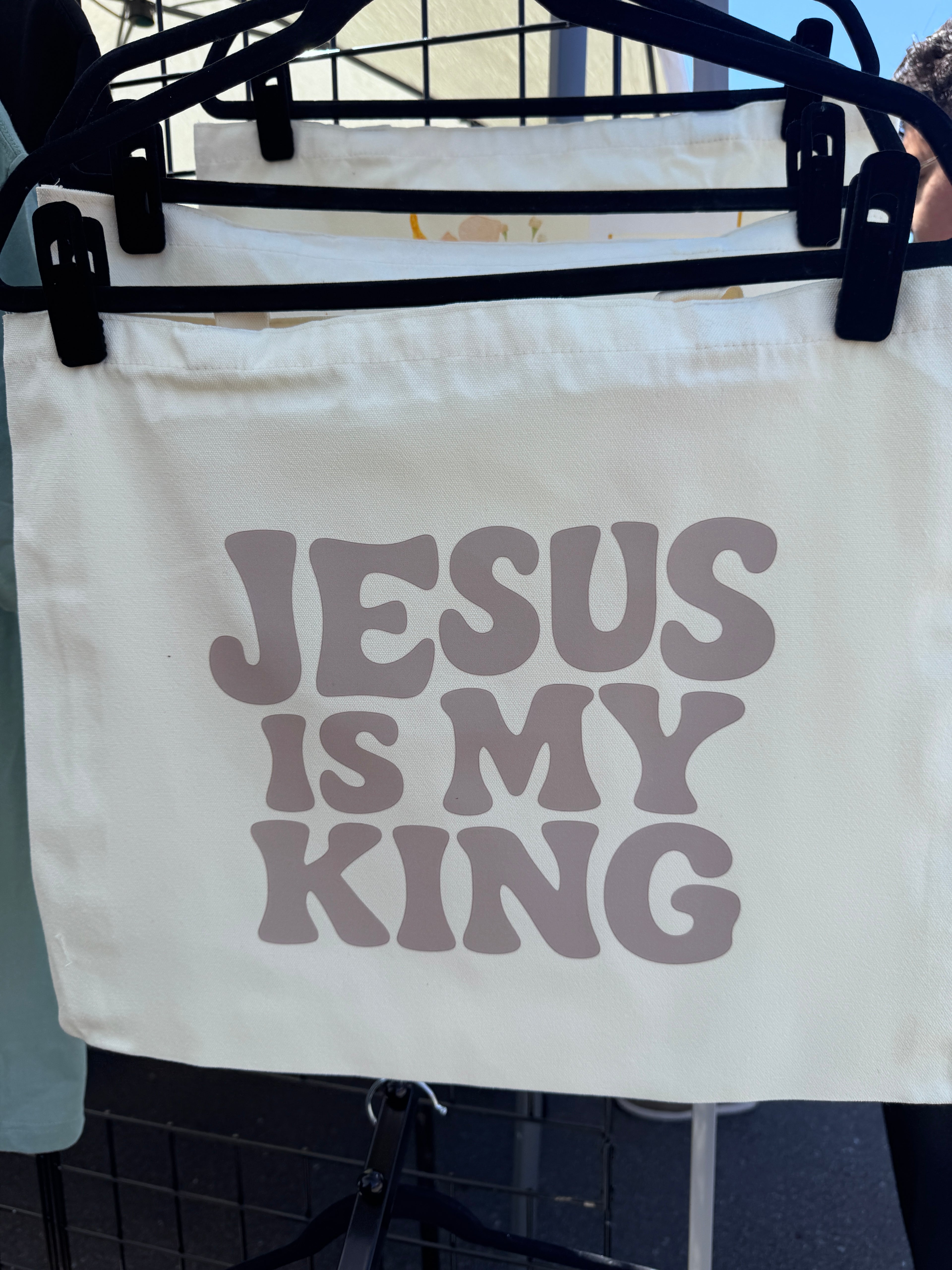 JESUS IS MY KING Canvas Tote