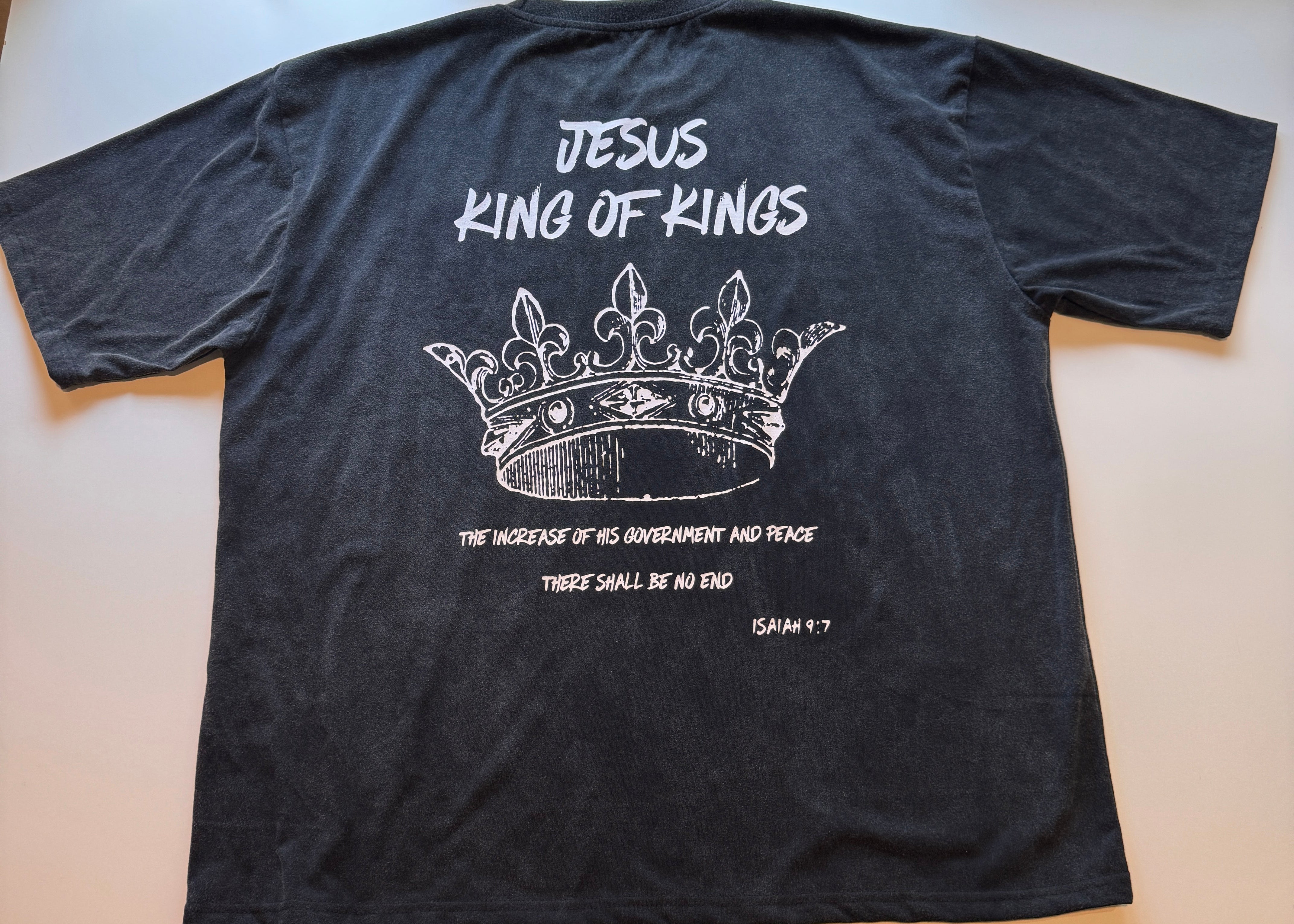 Jesus King of Kings Tee | Premium Ultra Heavyweight Mineral Wash
