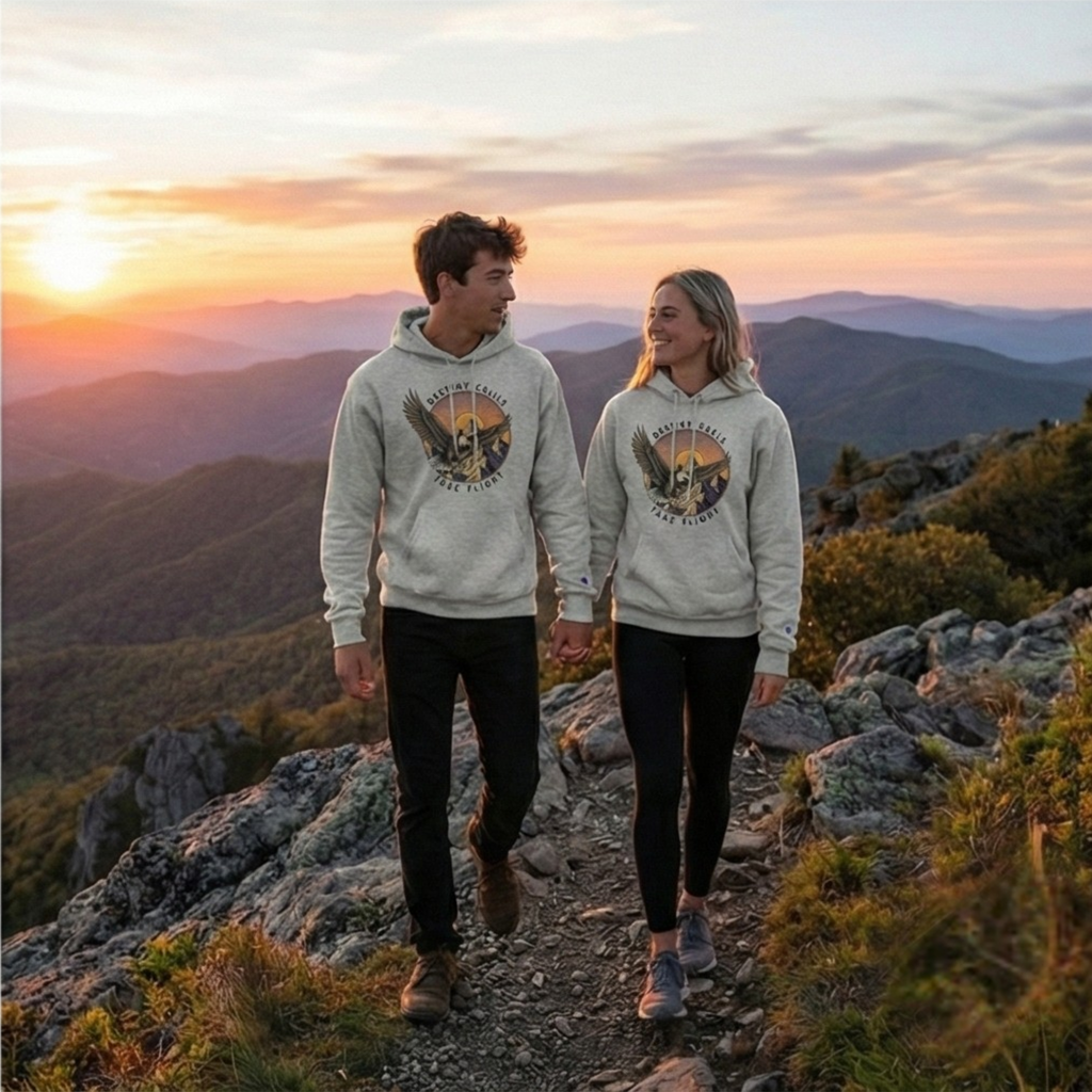 TAKE FLIGHT grey Champion hoodie