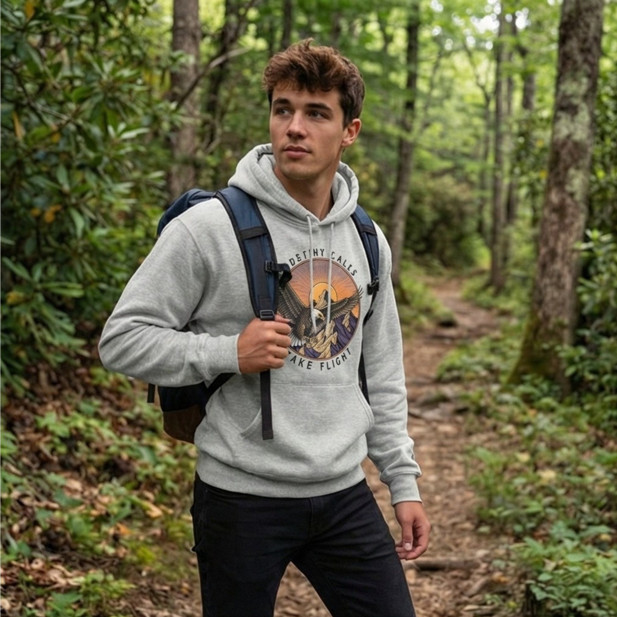 TAKE FLIGHT grey Champion hoodie