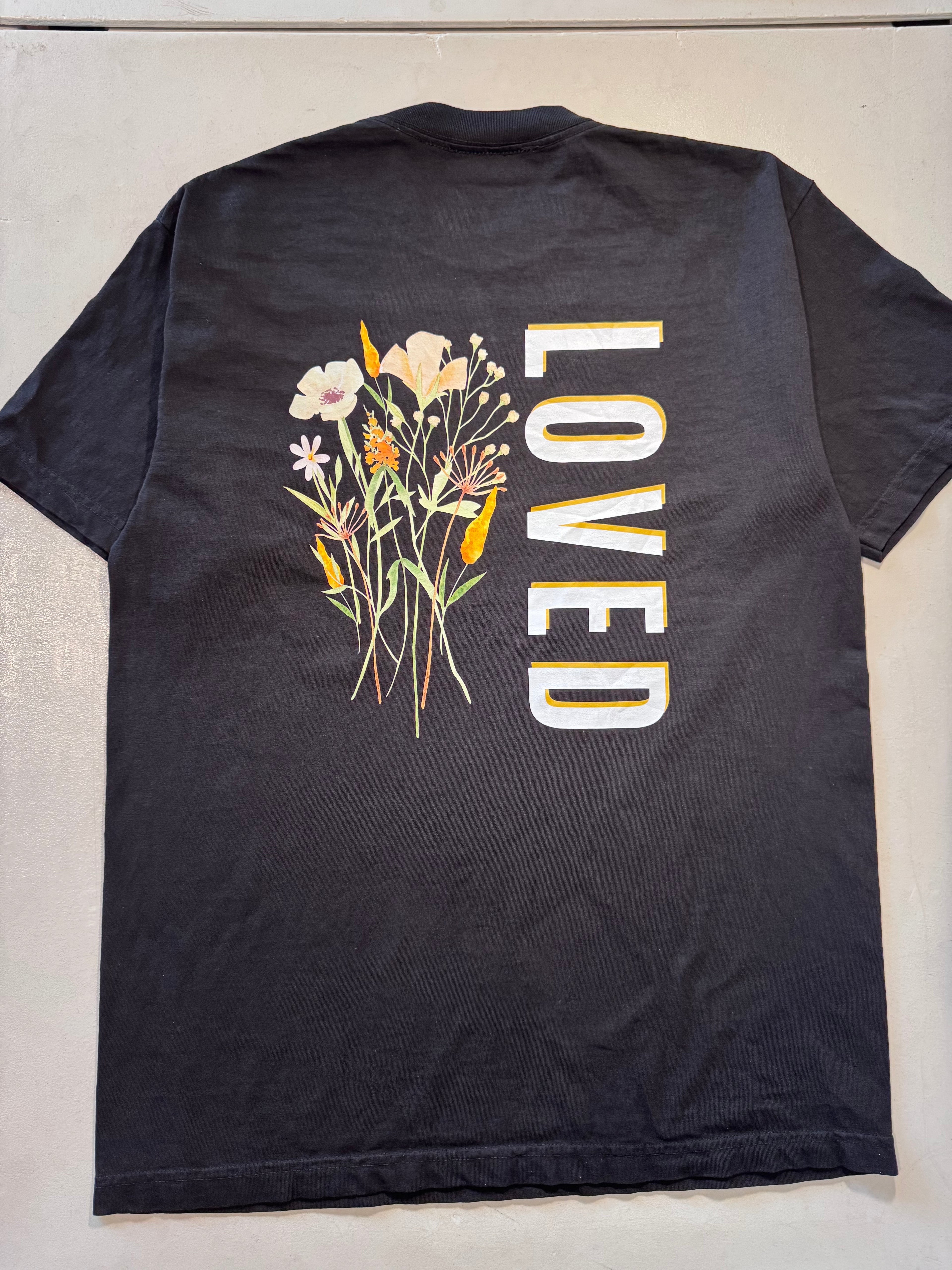 LOVED & SENT heavyweight Christian streetwear tee — garment dyed — Great Works Clothing Los Angeles