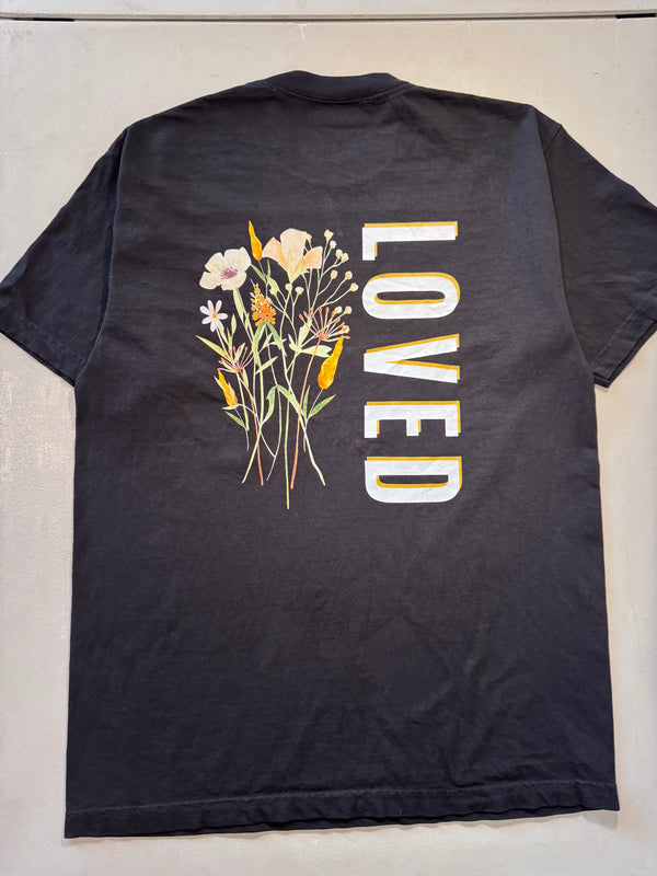 LOVED & SENT heavyweight Christian streetwear tee — garment dyed — Great Works Clothing Los Angeles