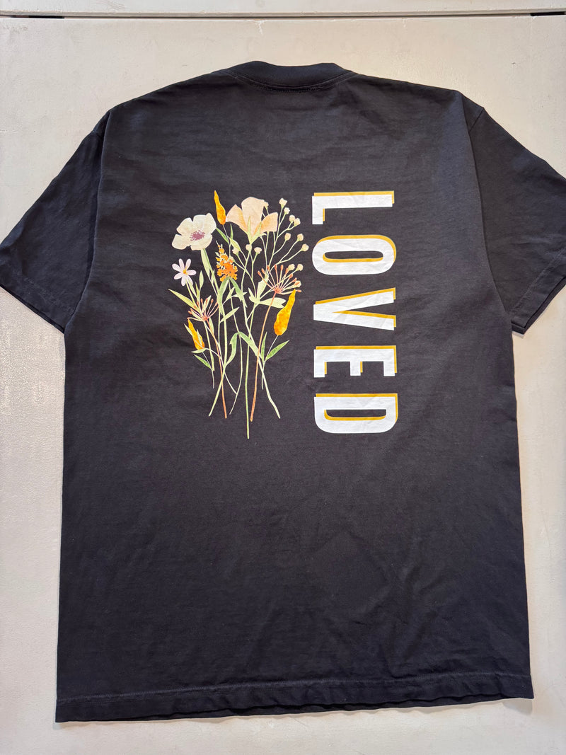 LOVED & SENT heavyweight Christian streetwear tee — garment dyed — Great Works Clothing Los Angeles